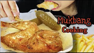 Failed Cooking Mukbang PouletBurg Chicken in Cream butter sauce [upl. by Oman845]