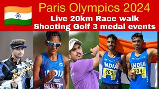 🔴 Paris Olympics 2024  Live commentary 20km race walk Golf  Shooting 50m Rifle 3 Positions [upl. by Plafker]