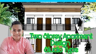 Two Storey Apartment Design with 6 Rooms Studio Type [upl. by Ehcnalb]