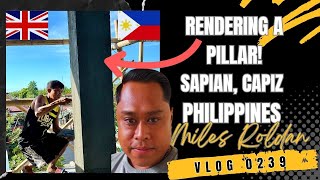 VLOG 239 THE FIRST PILLAR HAS BEEN RENDERED AT MY MODERN HOUSE BUILD IN PHILIPPINES [upl. by Llemmart950]