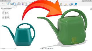 Fusion 360  Freeform design of a plastic watering can [upl. by Akkin]