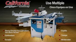 Maquina para madera multifunción Sierra de Mesa Trompo Cepillo Canteadora y Escoplo [upl. by Navada]