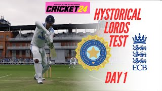 India vs england historic test at lords 2024 part 1  cricket 24 gameplay [upl. by Ahouh55]