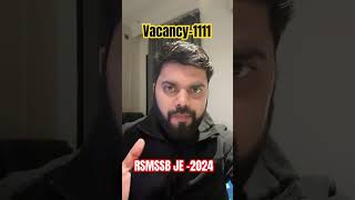 rsmssb je vacancy 2024 out🔥 rsmssbjevacancy2024 rsmssbjenvacancy2024 rajasthanjen shorts [upl. by Cohligan]