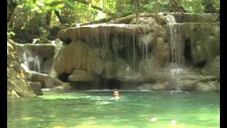 Erawan National Park  7 Tiered Waterfall  Kanchanaburi Thailand [upl. by Ahsocin966]