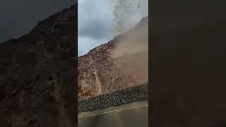 Rockfall Close Call Boulder Nearly Hits Car 😱 LuckyEscape [upl. by Alejandrina]