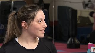 Tatiana Salmini La primera uruguaya en la liga profesional Kombat Taekwondo [upl. by Einnek]