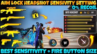 PERFECT  AIM LOCK 🔒 HEADSHOT SENSITIVITY SETTING  FREE FIRE NEW HEADSHOT TRICK  AIM LOCK TRICK [upl. by Berg]