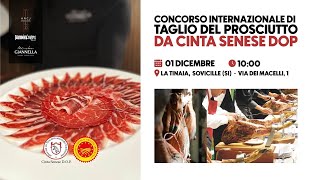 Concorso Internazionale di taglio del Prosciutto da Cinta Senese DOP [upl. by Thane]