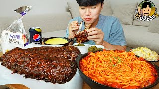 ASMR MUKBANG 치즈등갈비 치즈 퐁듀 해장파스타 먹방 FIRE NOODLE AND CHEESE BACK RIBS AND CHEESE FONDUE EATING SOUND [upl. by Ymma720]