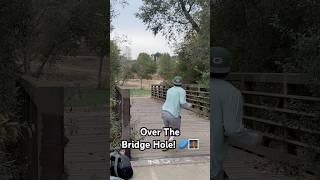 Coolest Disc Golf Hole Ever golf discgolf birdie fun sick unique bridge shorts fyp [upl. by Nyrrek]