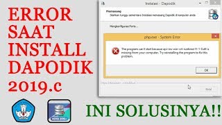 Cara Mengatasi Error Dapodik 2019c Saat Install Aplikasi [upl. by Ellivro]