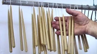 How To Make Perfect Dipped Beeswax Taper Candles In An Old Tin Can [upl. by Ialocin362]