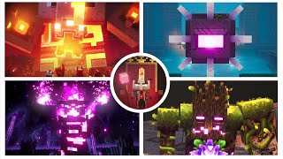 Minecraft Dungeons All Bosses and Minibosses  Cutscenes amp Endings Luminous Night No Commentary [upl. by Adnerol]