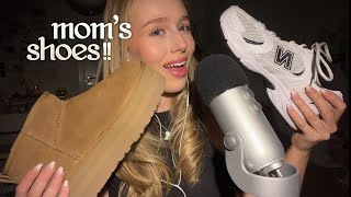 ASMR shoe asmr 👟 ⋆ ༘˚𖦹  my mom’s shoe collection pt 2  tapping scratching and whispering [upl. by Lothario]