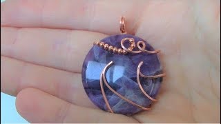 Artistic Large Coin Bead Pendant Wire Wrap Tutorial [upl. by Henig]