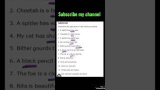 Underline the adjectives adjective english englishgrammar shortsyoutubeshorts viral [upl. by Eachelle]