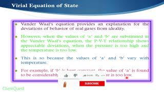 Virial Equation of State Part I UrduHindiEnglish [upl. by Gare]