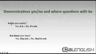 Demonstratives yesno and Where Questions with be [upl. by Kumler801]