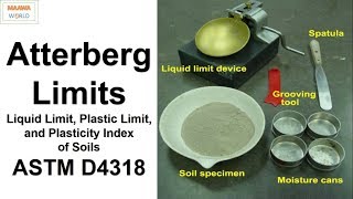 Atterberg Limits Test LL PL amp PI ASTM D4318 PartI Maawa World [upl. by Nuhsar684]