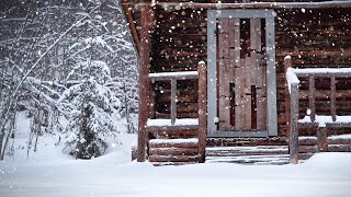 Relax to Snowstorm Sleep Sounds  Cozy Log Cabin in the Snow [upl. by Nyram]