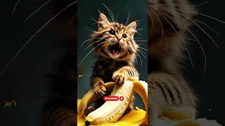 Cat Sliding Down a Giant Banana  viralshort viralvideo [upl. by Fadil826]