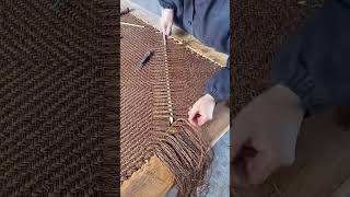 Palm leather trampoline making process Good tools and machinery can increase work efficiency [upl. by Charie]