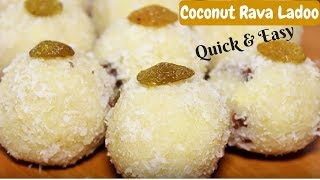 Coconut Rava Ladoo  Diwali Special Recipes  How To Make Rawa Ladoo  Sooji Laddu  Kanaks Kitchen [upl. by Emmanuel687]