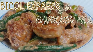 How to cook BICOL EXPRESS WITH EVAP MILK By pards [upl. by Noemi126]