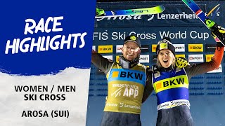 Schmidt siblings make history under Arosa lights  FIS Freestyle Skiing World Cup 2324 [upl. by Ainitsirhc]