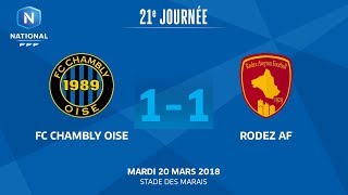 J21  FC Chambly  Rodez Aveyron F 11 le replay I National FFF 2018 [upl. by Annuahsal80]