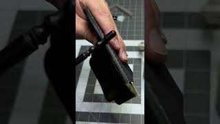 The full process of how to create a mirror finished burnished edge on leatherwork asmr handmade [upl. by Garges]