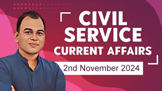 Current Affairs Civil Service SSC  Bank02112024 [upl. by Brandwein619]