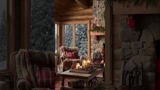 Cozy Christmas Cabin Ambience ambience relax cozy christmasambience fireplaceambience snow [upl. by Linehan368]