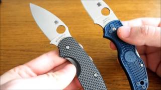 Spyderco Sage 1 vs Spyderco Native 5 Dark Blue FRN CPM S110V [upl. by Sondra]