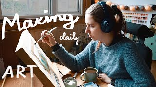 ☀︎ COZY ART MAKING EVERY DAY FOR A WEEK ☾ part1 [upl. by Fabien]