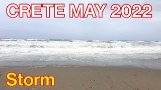 Kreta Crete Rethymno Grecja Maj 2022 sztorm storm [upl. by Aralk825]