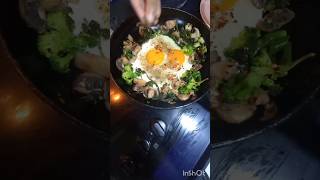 Pan fried Mushroom with eggs healthy breakfast shorts [upl. by Delwin]