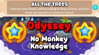 BTD6 Odyssey Hard Mode Tutorial  No Monkey Knowledge  No Hero  All the Trees [upl. by Otrebogad]