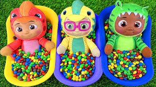 3 Minutes Satisfying Video l Mixing Candy in Three BathTub with Magic Slime amp Rainbow Skittles MampMs [upl. by Acinom126]