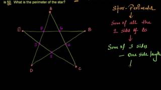 Challenge problem Perimeter of star Hindi  Area and Perimeter  Class 7 India  Khan Academy [upl. by Amias]