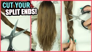 HOW TO CUT YOUR SPLIT ENDS AT HOME │ 5 HAIR CUTTING HACKS FOR CUTTING SPLIT ENDS [upl. by Airemat]