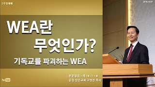 WEA 란 무엇인가 기독교회를 파괴하는 WEA  운정참존교회 고병찬목사 [upl. by Suirauqed]