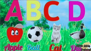 A For Apple 🍎 B For Ball ⚽️ ABCD English Alphabets  kids Rhymes  Phonics Song A For Apple Poem [upl. by Aroz]