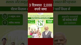 PM किसान योजनेचा 18 वा हप्ता 3 दिवसात जमा  PM kisan yojana  pmkisan18thinstallmentdate2024 [upl. by Crista]