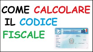 come calcolare un codice fiscale [upl. by Otipaga]