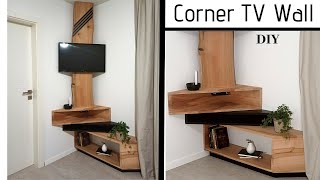 Special Corner TV WALLEck TV Wand selber machenWohnwand selber bauenFernsehwandDIY TV WALL [upl. by Annodal]