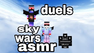 Asmr skywars duels with a new keyboard in Minecraft PE [upl. by Aillicec189]