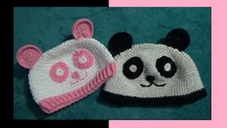 Gorro de Panda a Crochet [upl. by Aikyn]