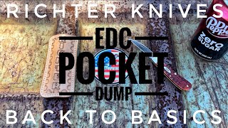 Richter Knives 106 EDC POCKET DUMP BACK TO BASICS [upl. by Yereffej382]